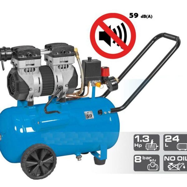 COMPRESOR SILENCIOSO SIN ACEITE 1 3HP 24L