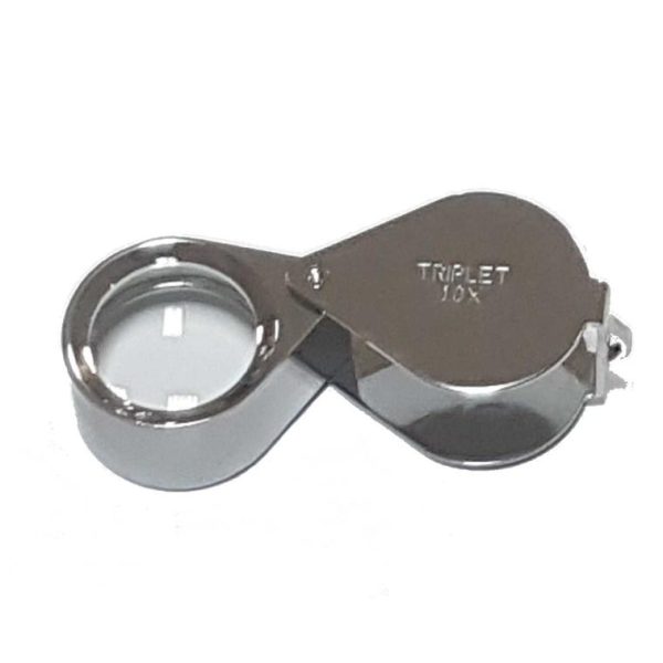 LUPA 10X GEMOLOGO DE METAL CROMADO