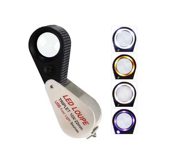 LUPA 10X GEMOLOGO CON LUZ