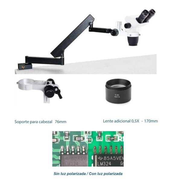 MICROSCOPIO COMPLETO CON LUZ POLARIZADA