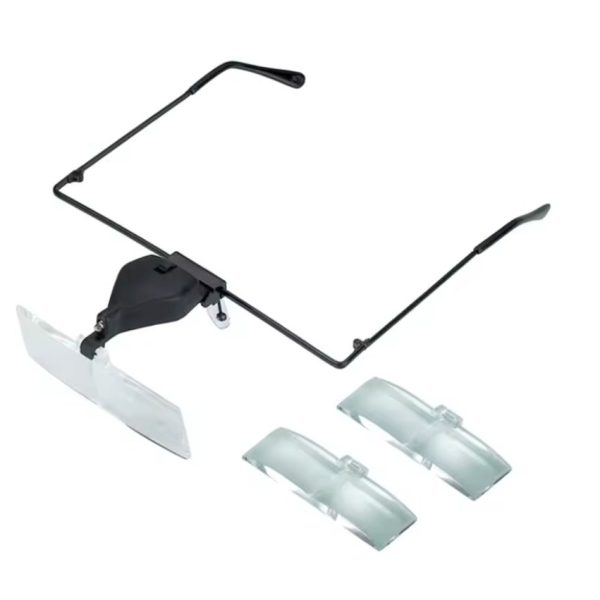 LUPA CON MONTURA Y LUZ - 3 LENTES