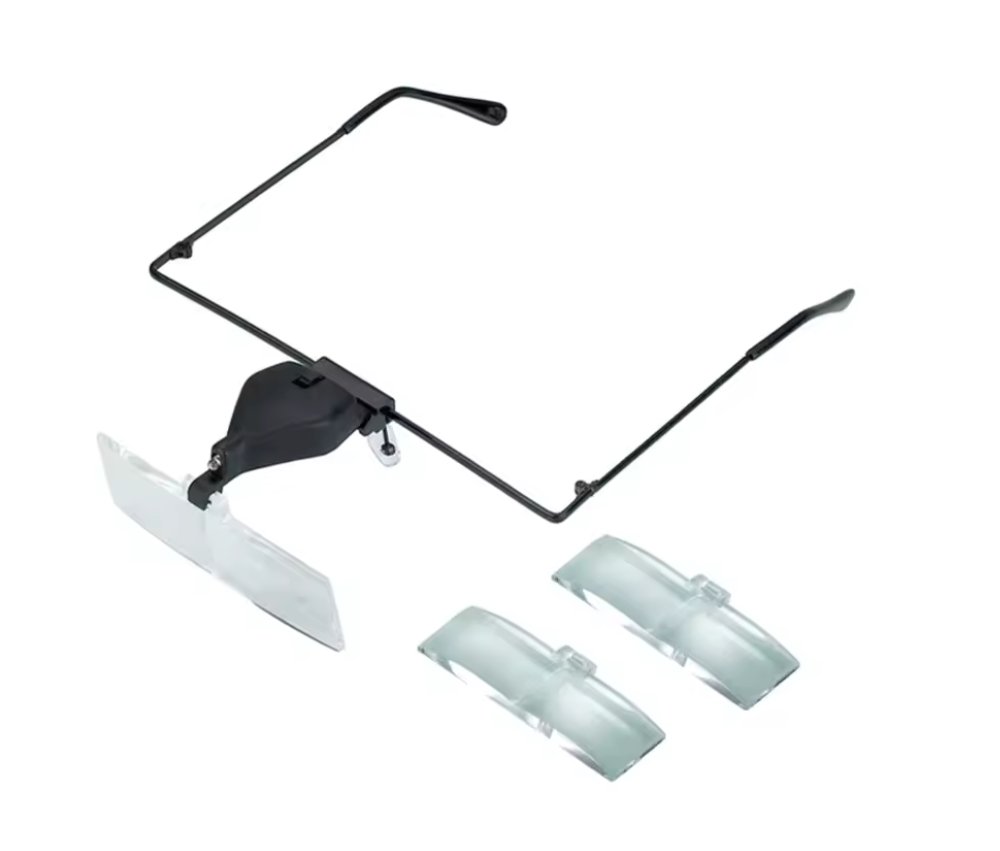 LUPA CON MONTURA Y LUZ – 3 LENTES