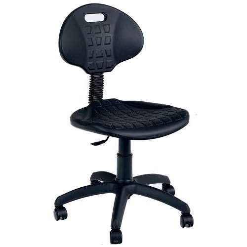 SILLA NEGRA CONTACTO PERMANENTE CON RUEDAS